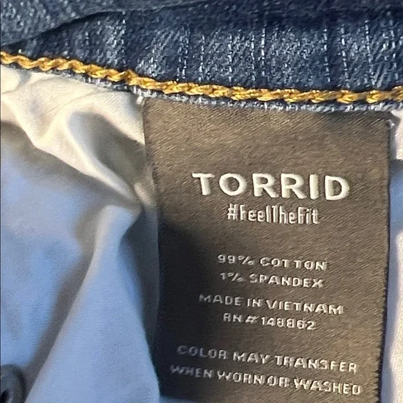 Torrid Plus Midi Denim Long Front Split Jean Skirt Raw Hem Size 18 - Picture 7 of 10